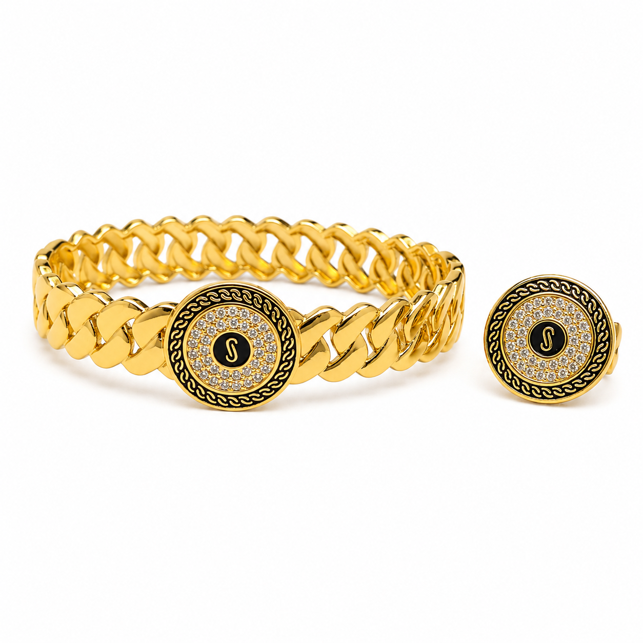 Imperia Link Gold Plated Bracelet Set