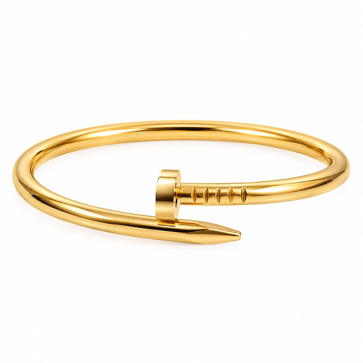 Arden gold-tone stainless steel nail design bracelet – Emira Jewels UAE