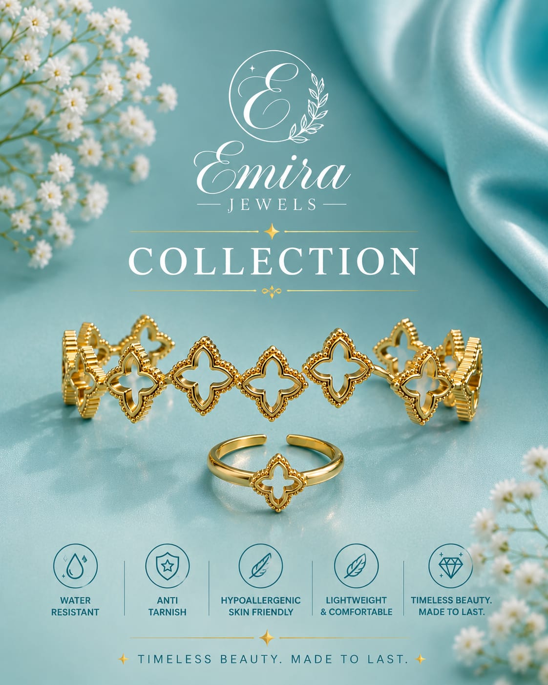 Clover Elegance Bracelet & Ring Set