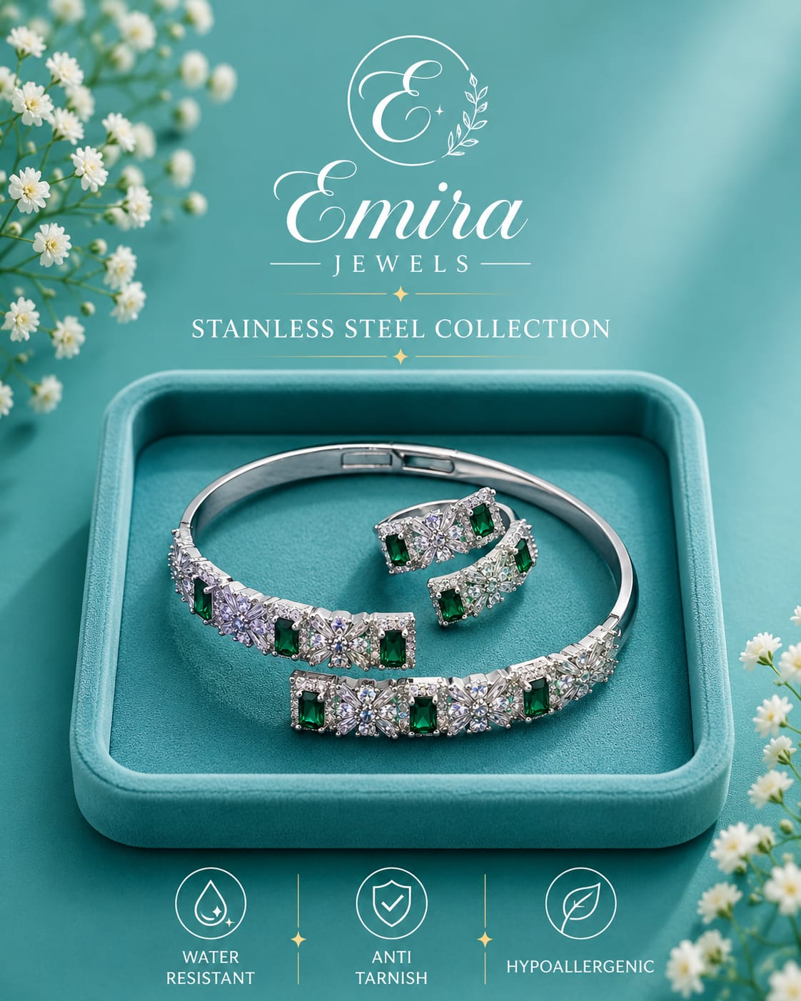 Emerald Radiance Bagle Set