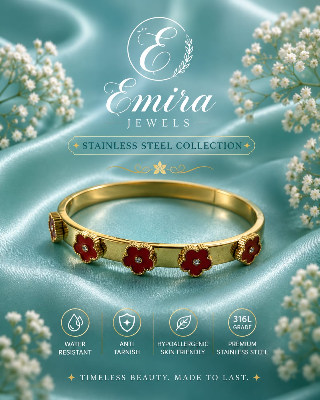 Ruby Blossom Easy-Fit Bangle