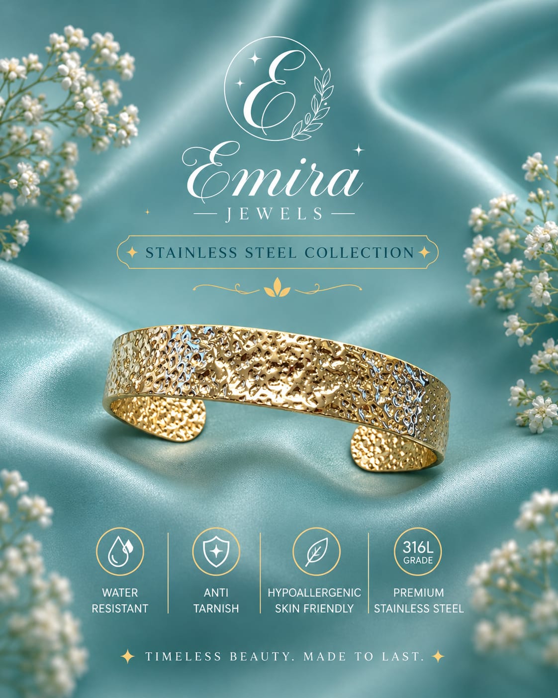 Textured Stainless Steel Cuff