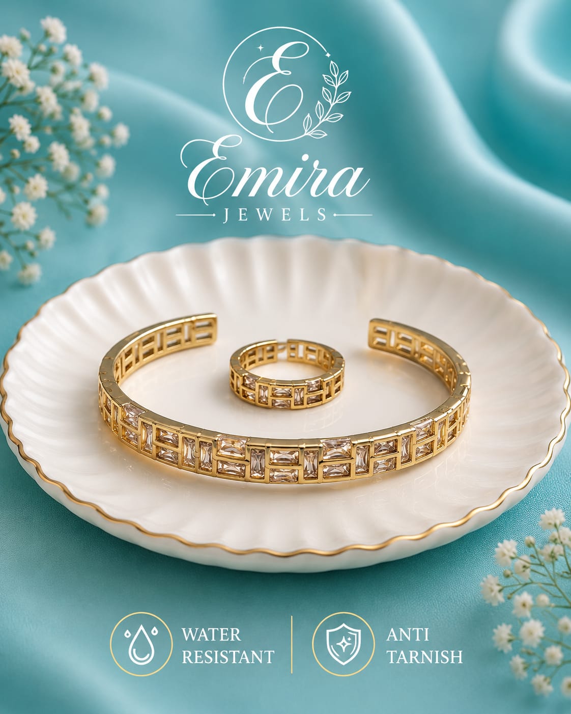 Celeste Zircon Bangle & Ring Set