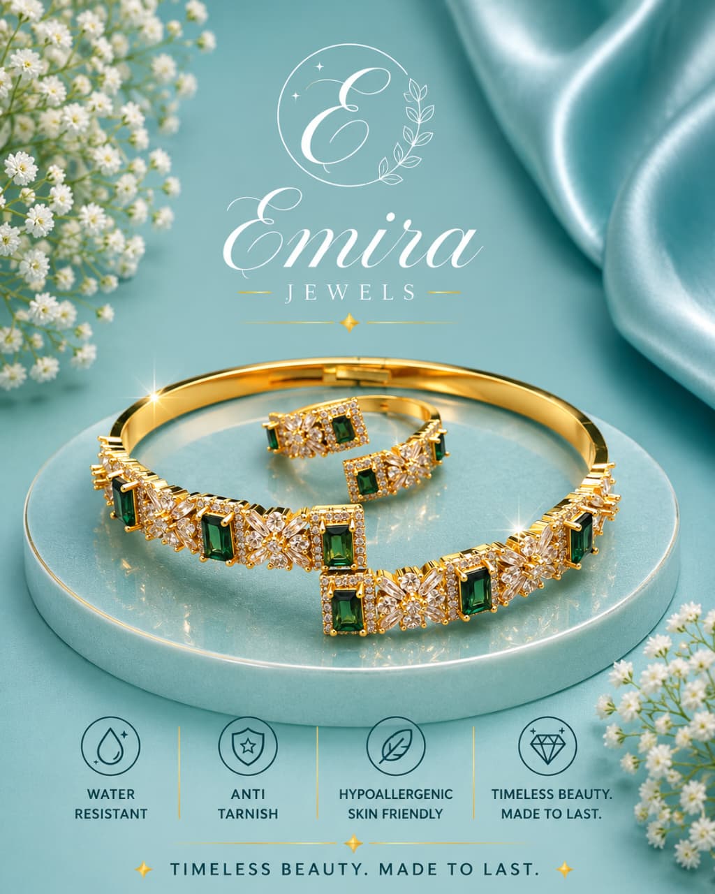 Emerald Luxe Bangle & Ring Set