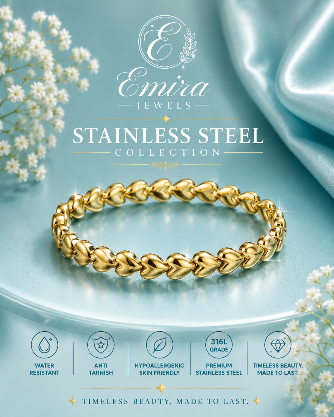 Heart Link Lock Bangle