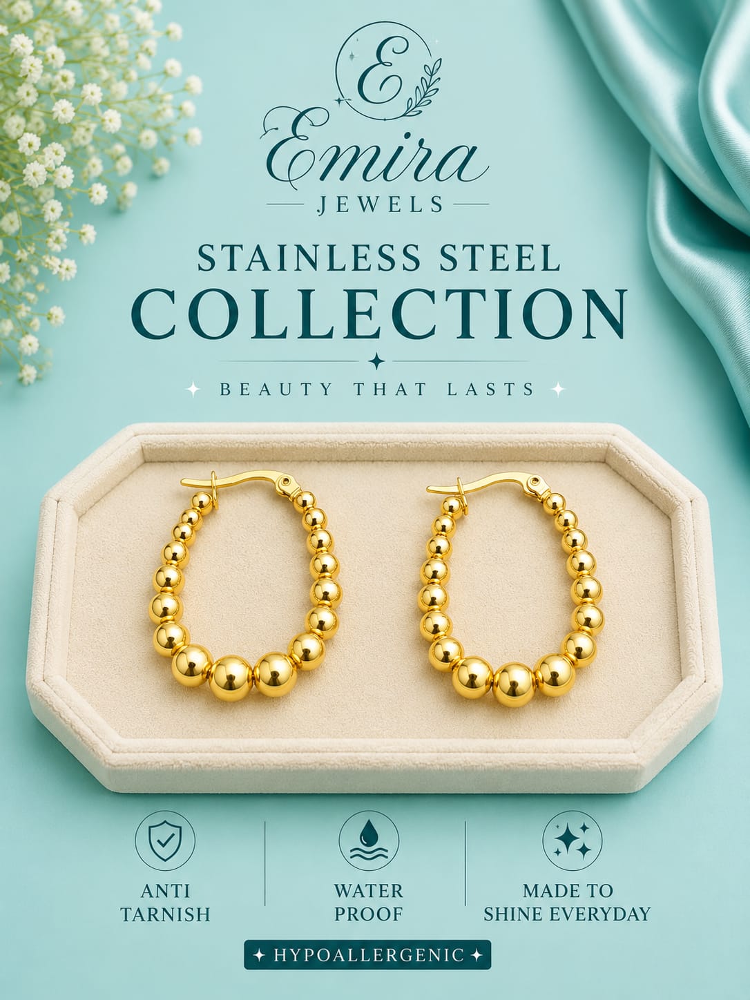 Luna Beaded Hoop Earrings
