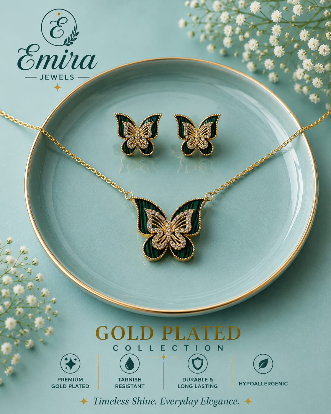 Emerald Butterfly Luxe Set