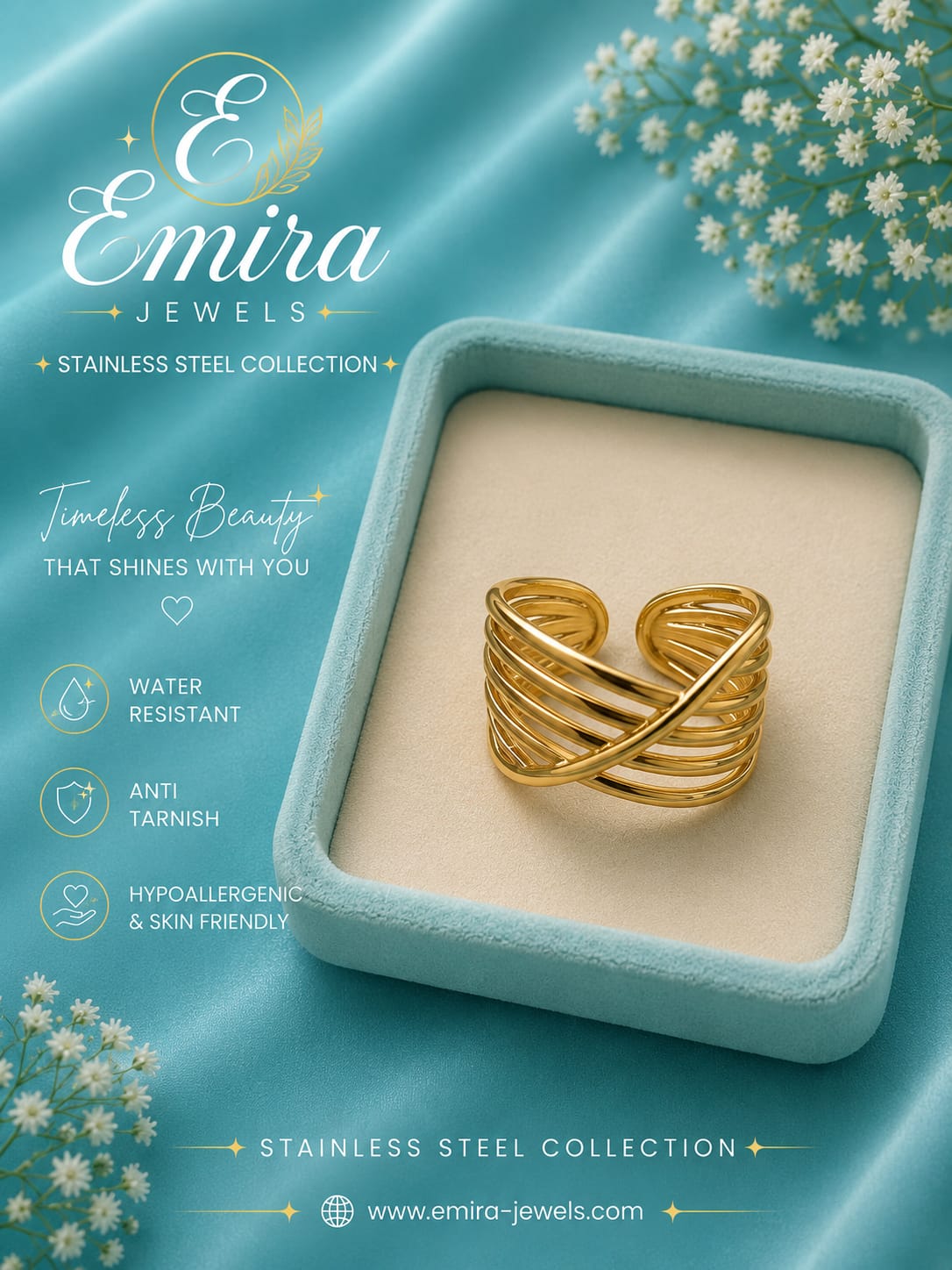 Aurora Crisscross Statement Ring