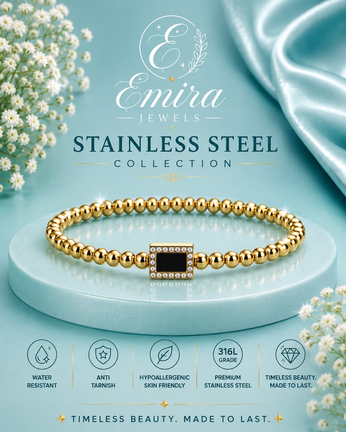 Midnight Luxe Beaded Bracelet