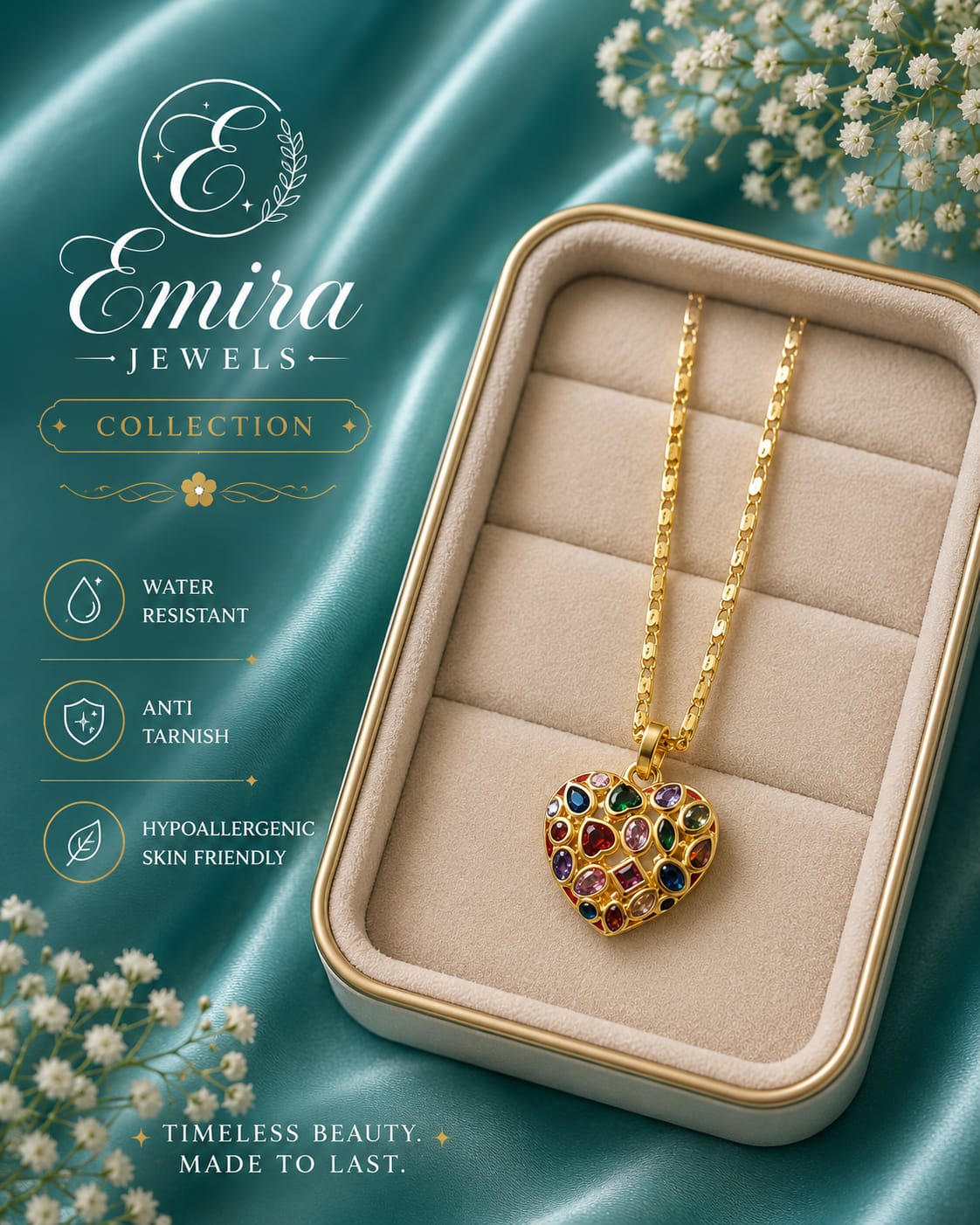 Rainbow Heart Necklace