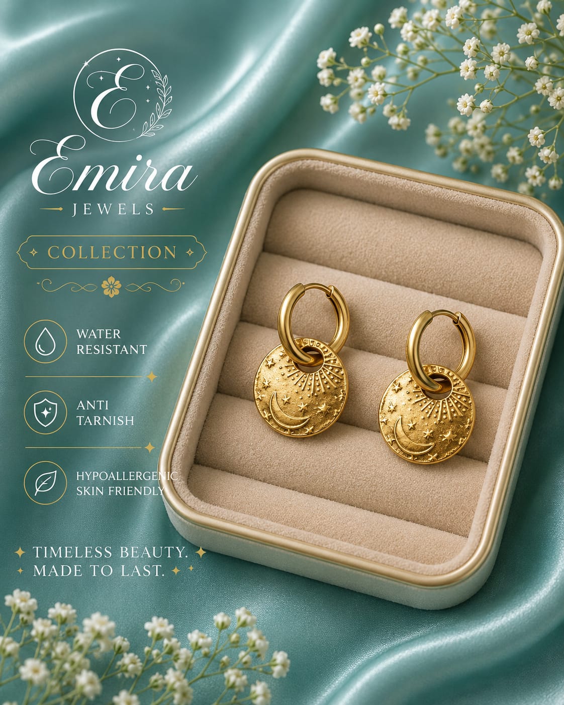 Coin Hoop Earrings