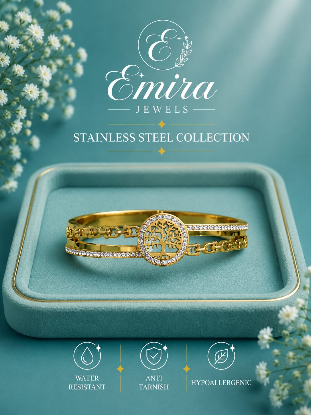 Tree of Life Crystal Bangle