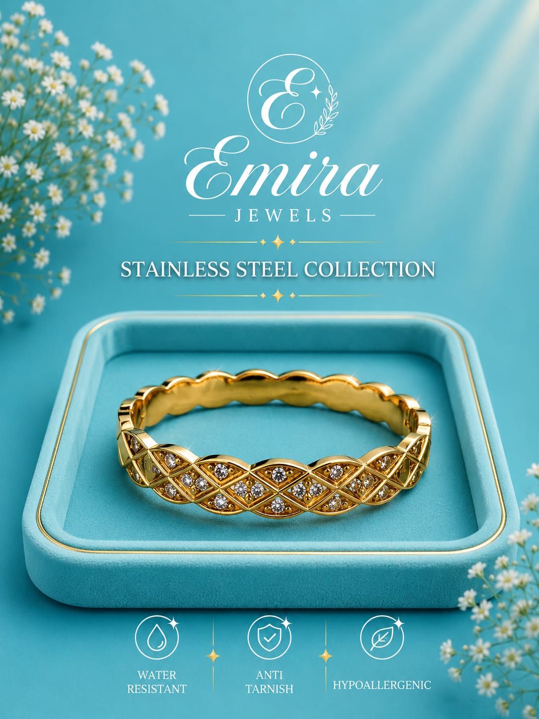 Celestial Weave Crystal Bangle