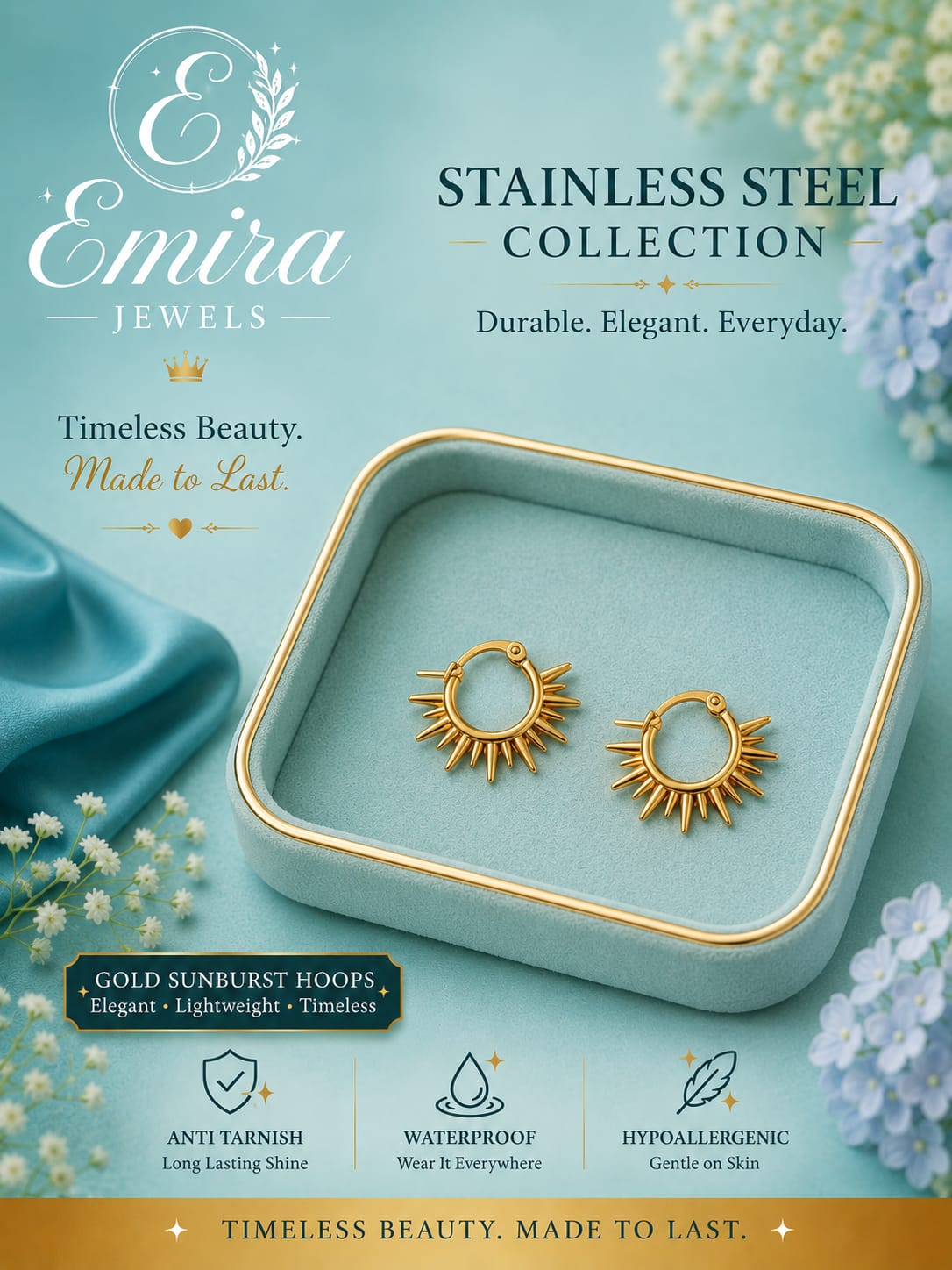 Solaris Sunburst Hoop Earrings