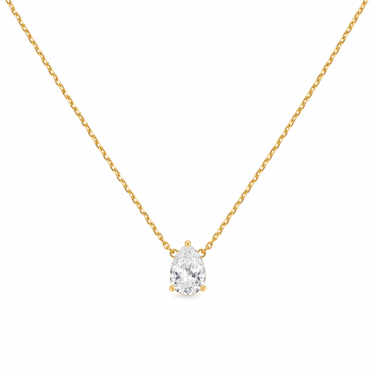 Teardrop Solitaire Necklace