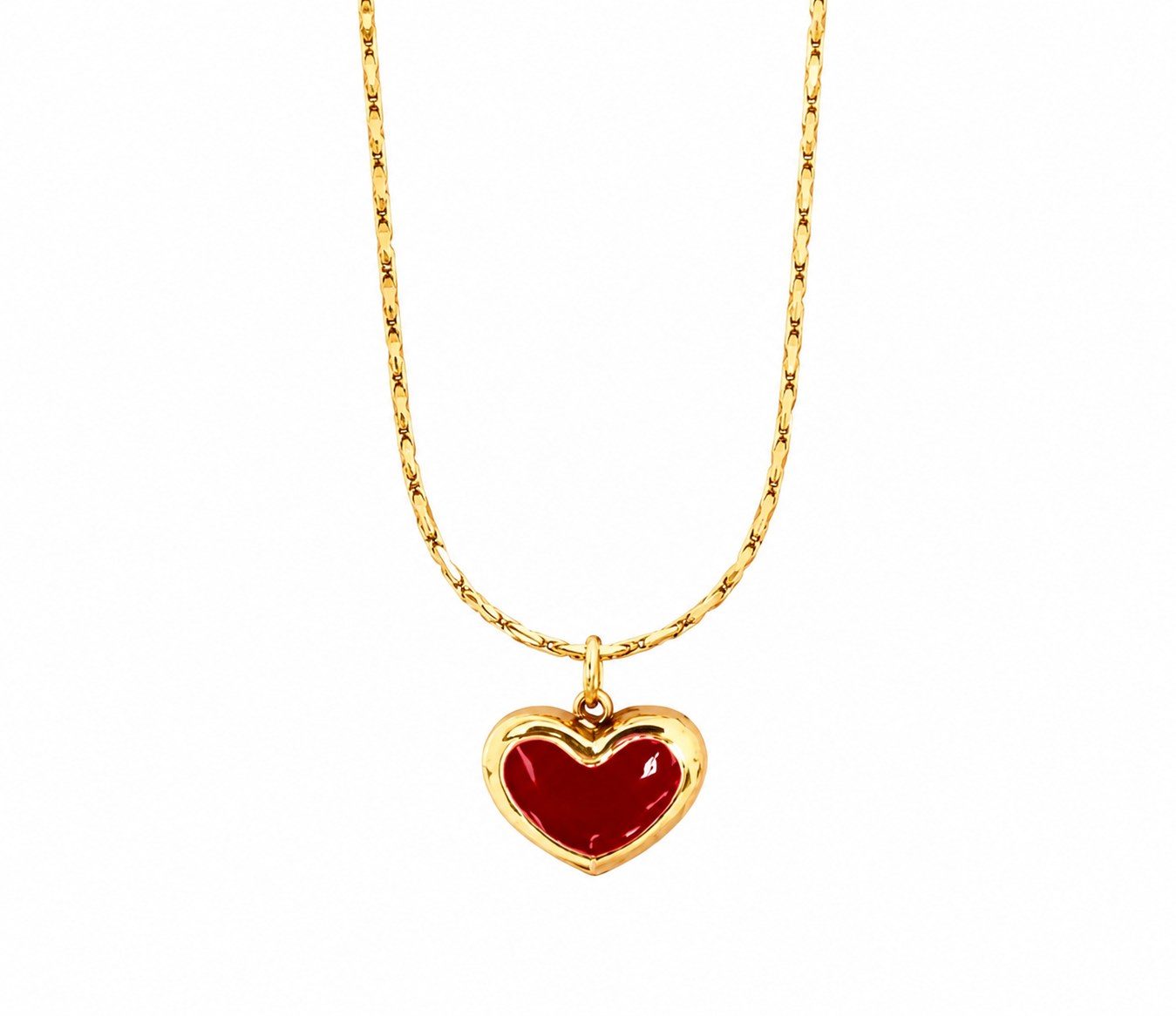 Crimson Heart Pendant Necklace