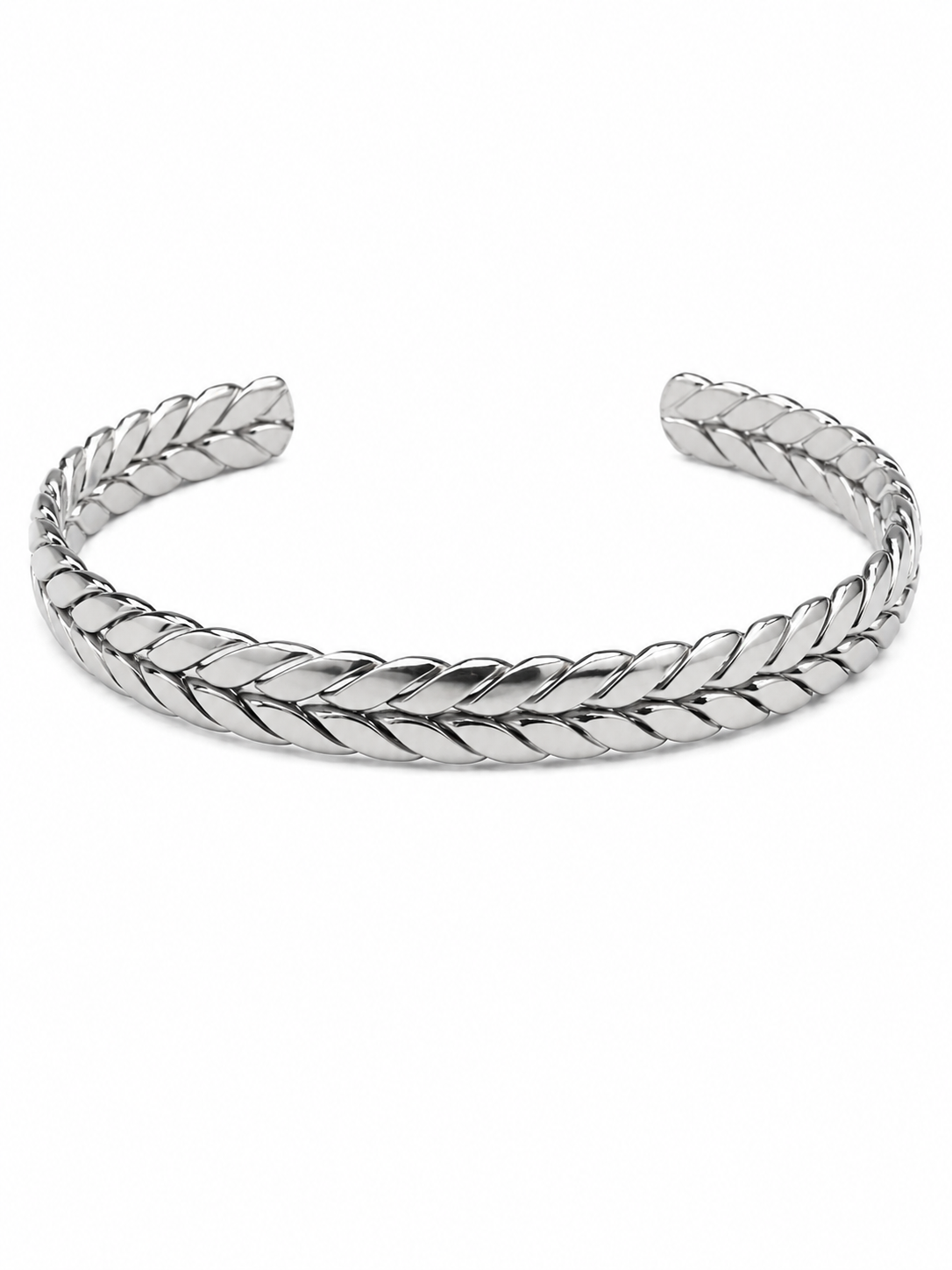 Silver Helix Twist Adjustable Cuff Bangle