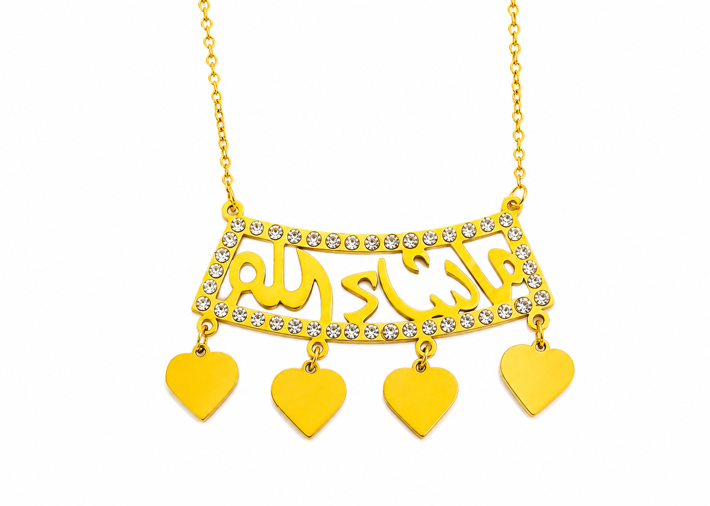 Mashallah Arabic Heart Charm Necklace