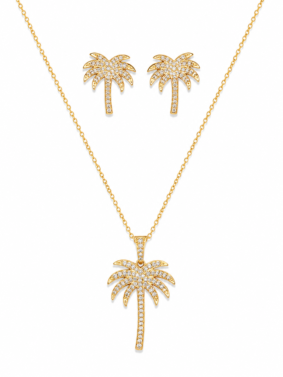 Palm Paradise Jewelry Set – Gold Plated