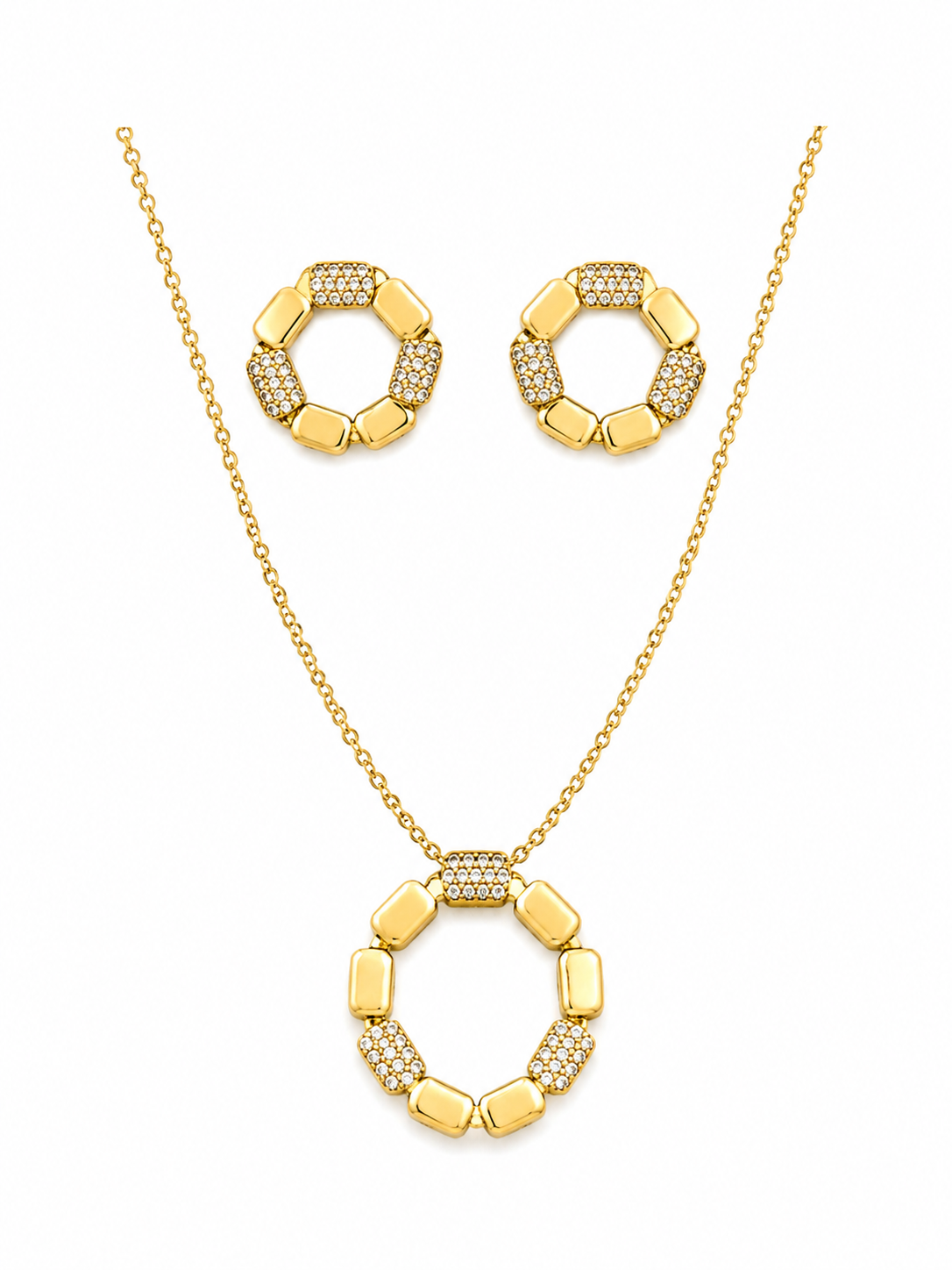 Aurora Circle Gold-Plated Jewelry Set