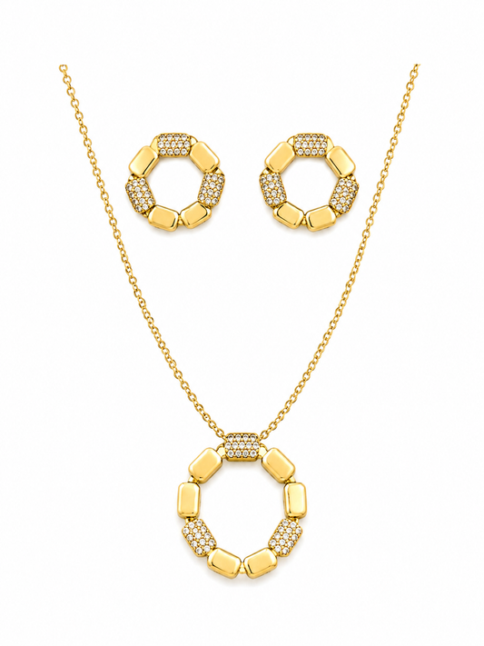 Aurora Circle Gold-Plated Jewelry Set