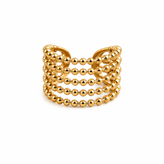 Aurora Beaded Cuff Ring