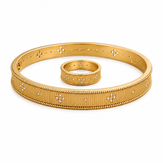Aurora Bloom Bangle & Ring Set