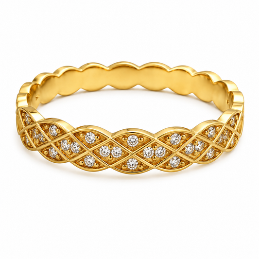 Celestial Weave Crystal Bangle