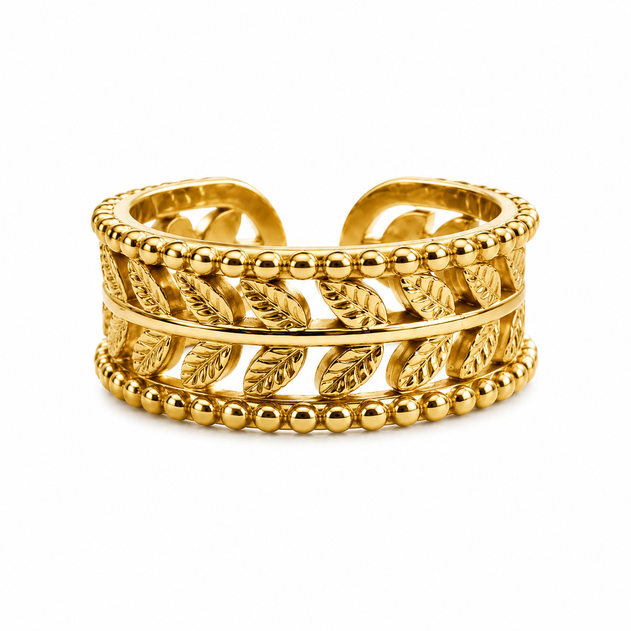 Golden Laurel Adjustable Ring