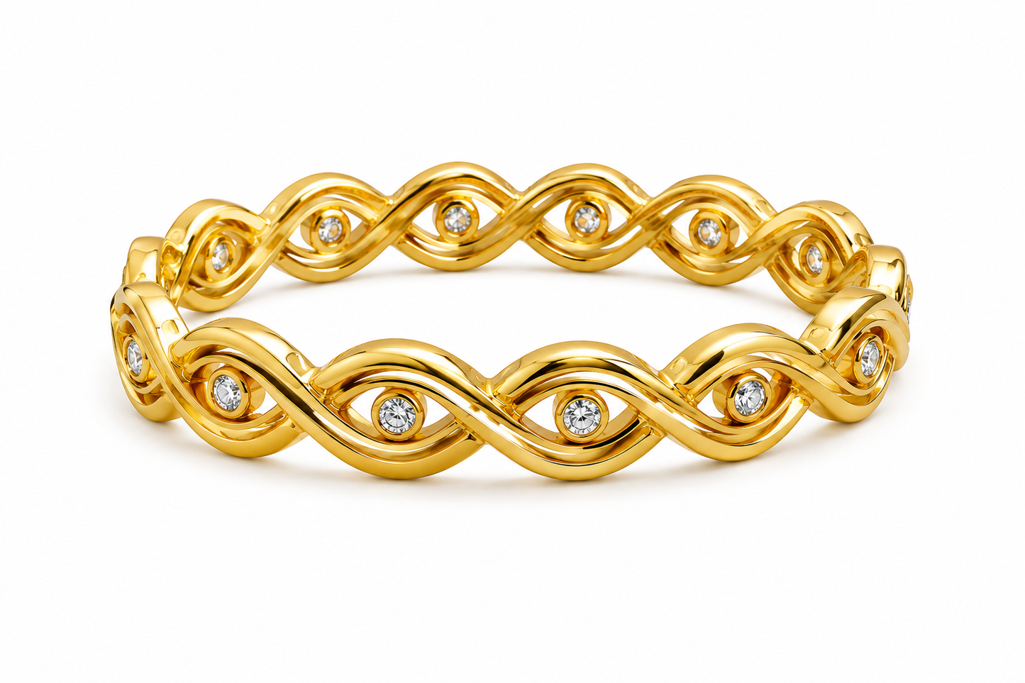Infinity Wave Zirconia Bangle