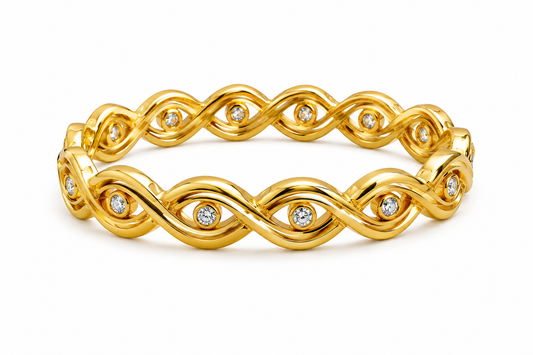 Infinity Wave Zirconia Bangle