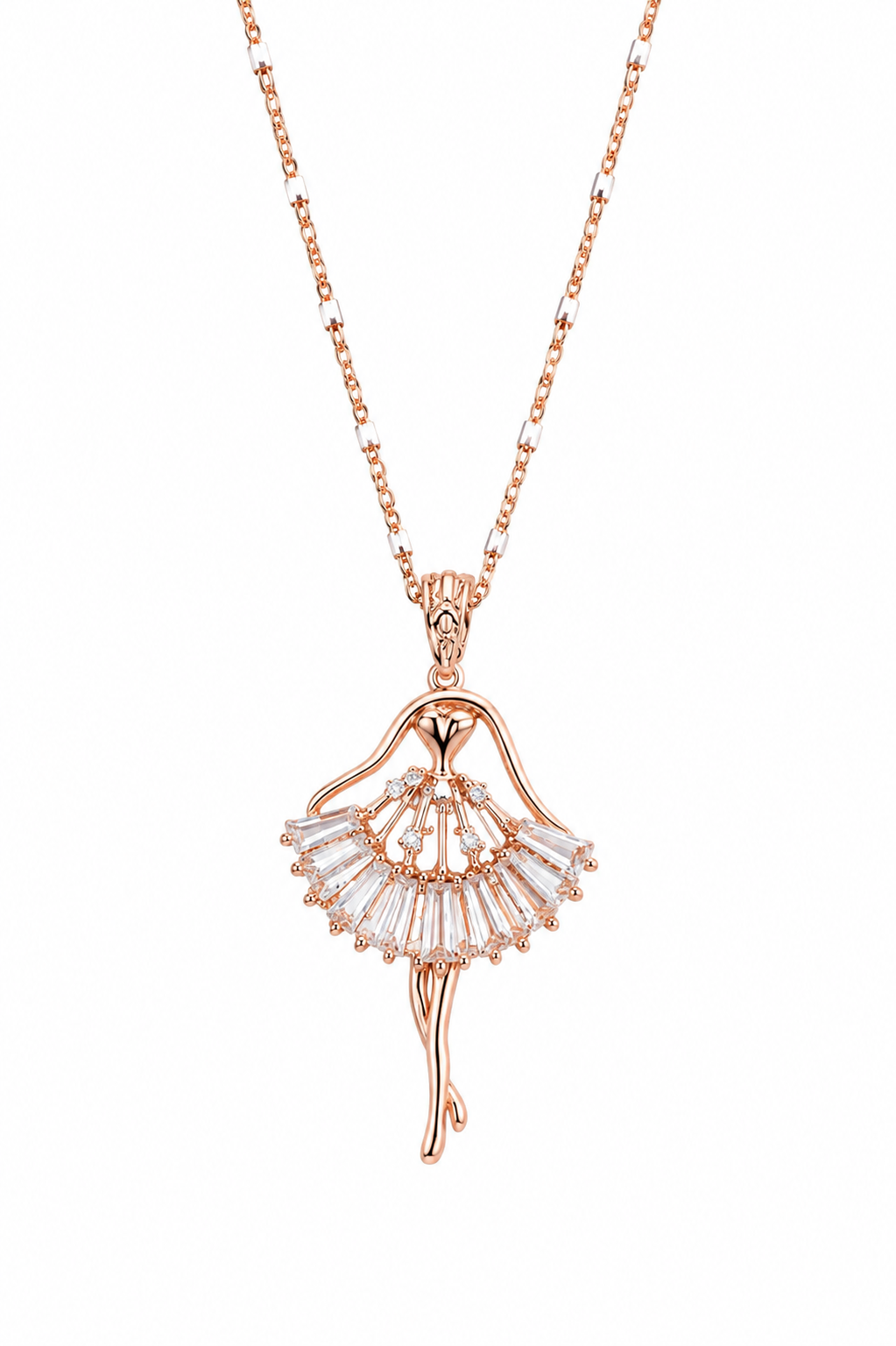 Ballerina Graceful Necklace - Rose Gold