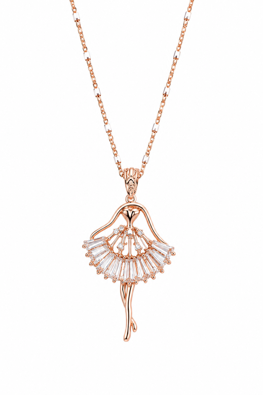 Ballerina Graceful Necklace - Rose Gold