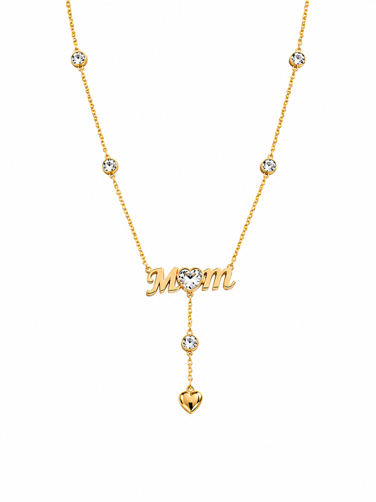 Mom Heart Lariat Necklace