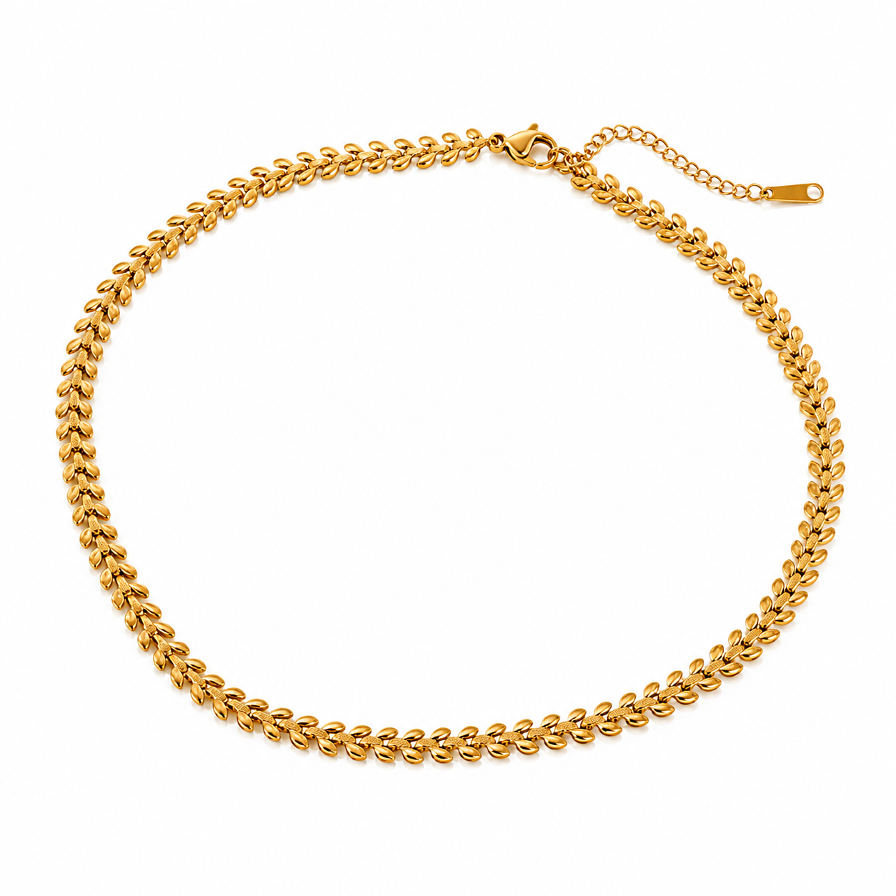 Golden Laurel Chain Necklace