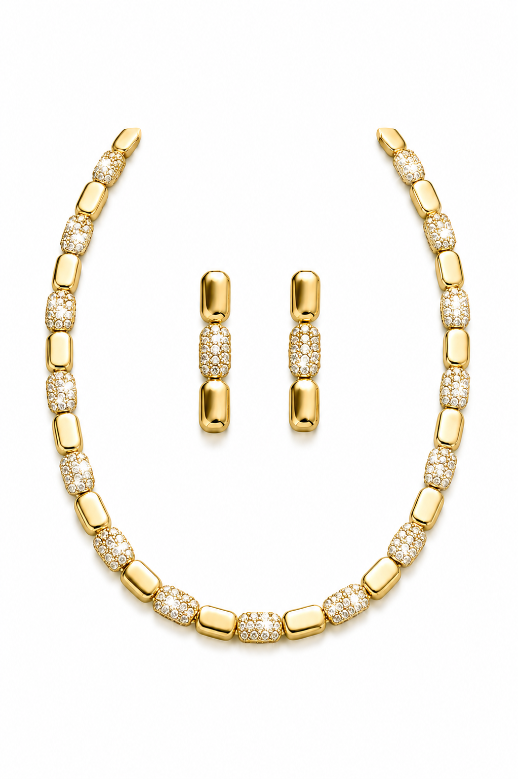 Celeste Spark Gold Plated Necklace & Earrings Set