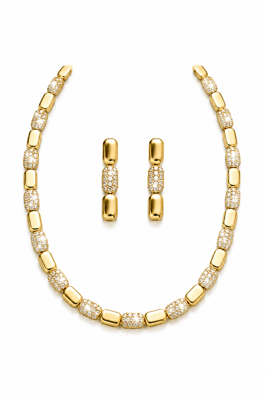Celeste Spark Gold Plated Necklace & Earrings Set