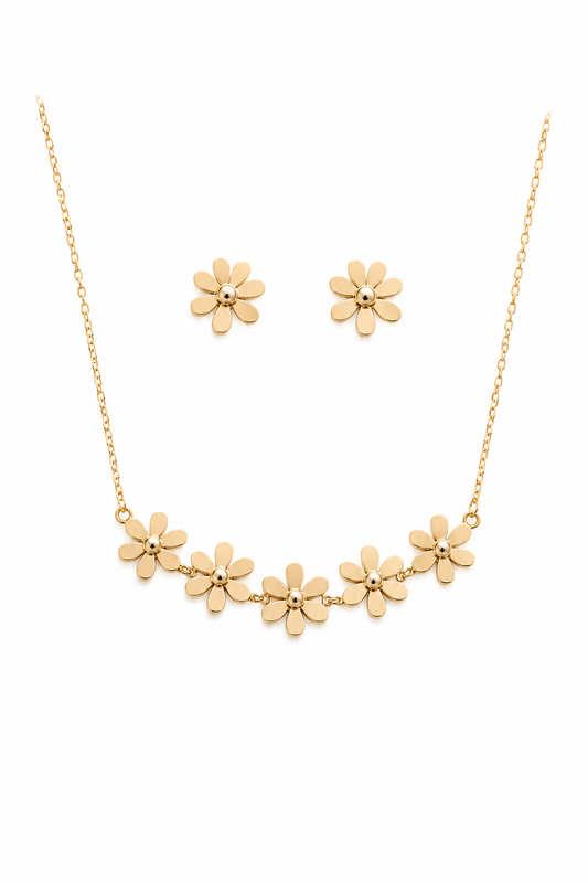 Daisy Bloom Necklace & Earrings Set