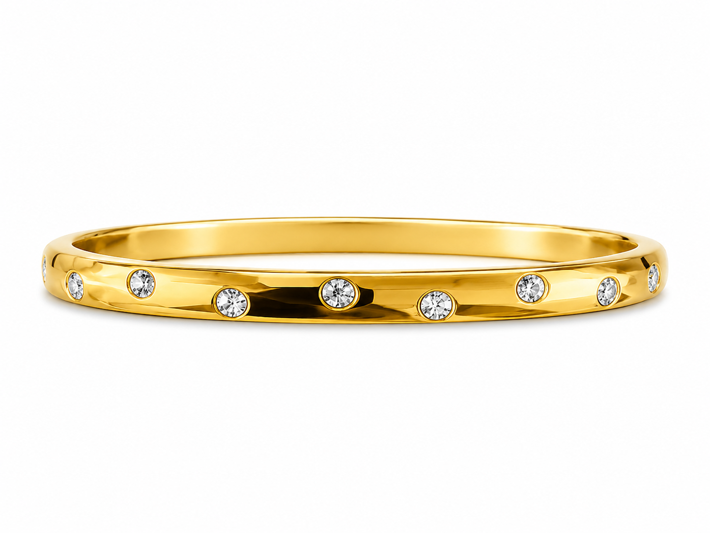 Celeste Crystal Gold Stainless Steel Bangle