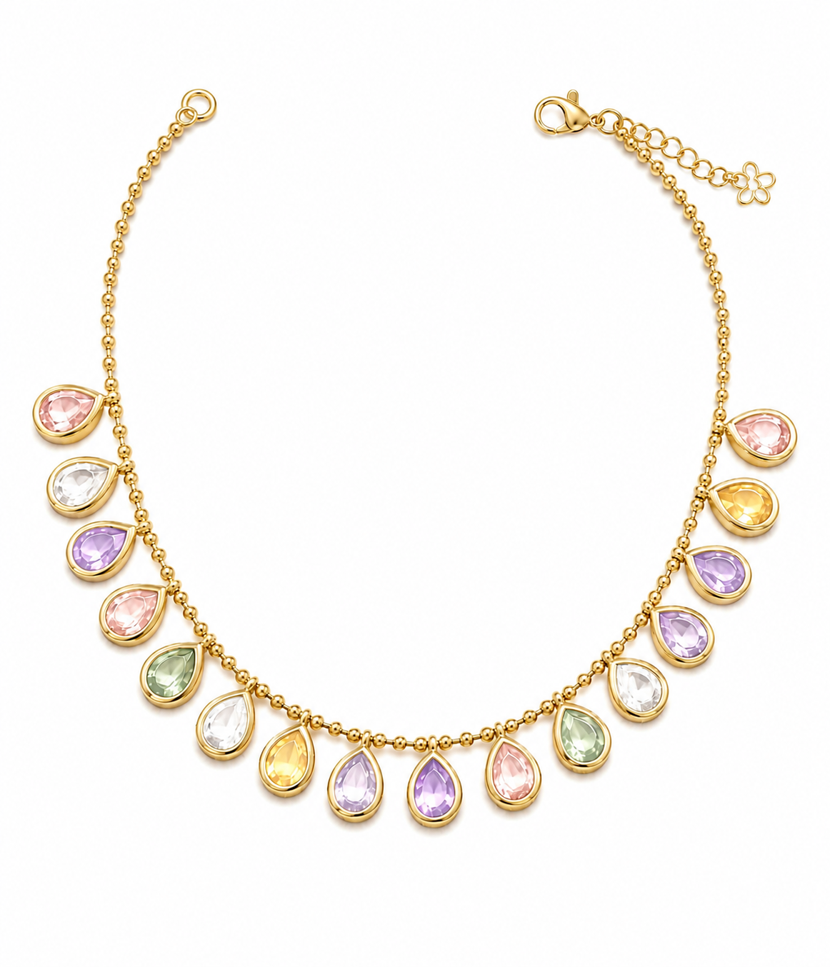 Pastel Radiance Teardrop Charm Bracelet