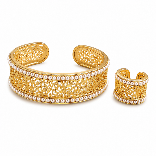 Pearla Royale Filigree Cuff & Ring Set