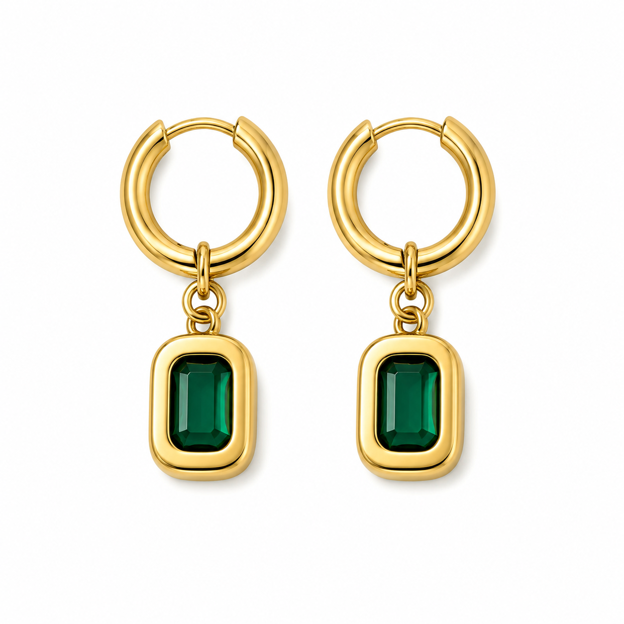Emerald Luxe Hoop Earrings