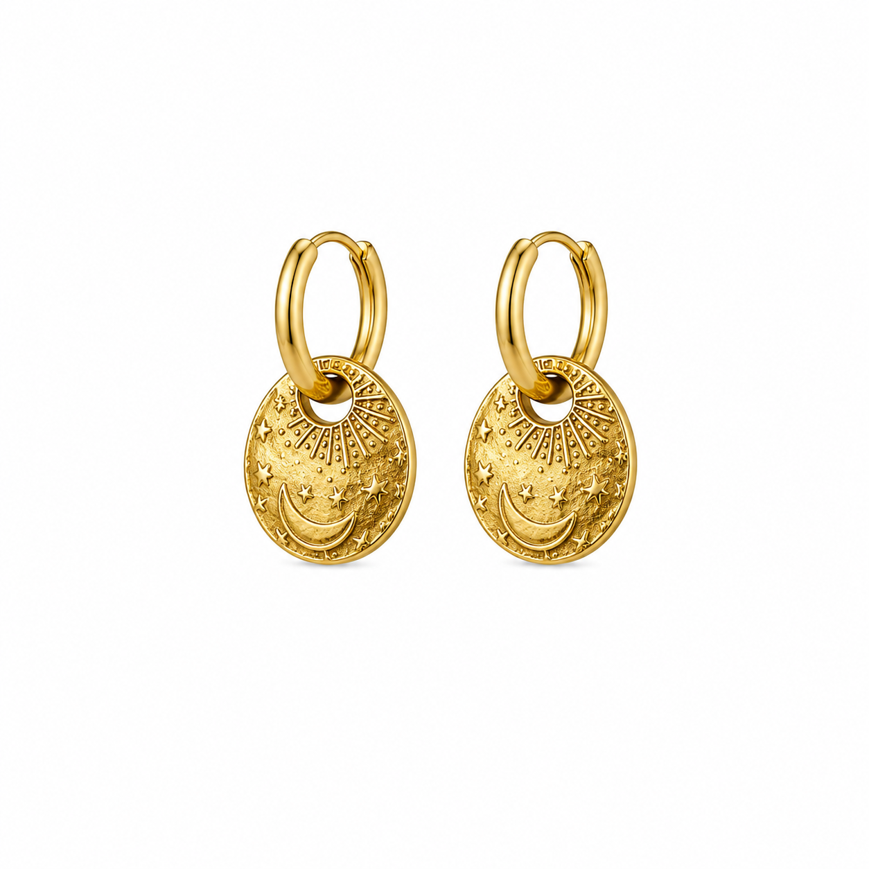 Coin Hoop Earrings