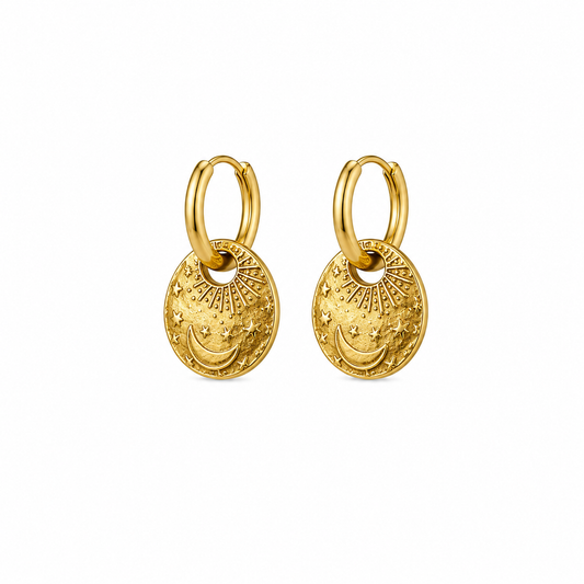 Coin Hoop Earrings