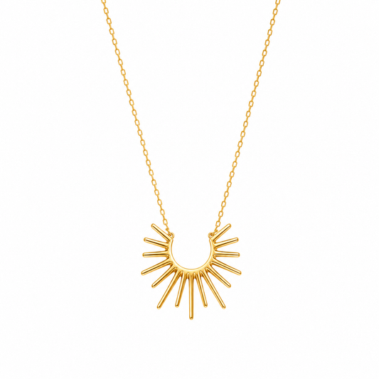 Solara Sunburst Pendant Necklace