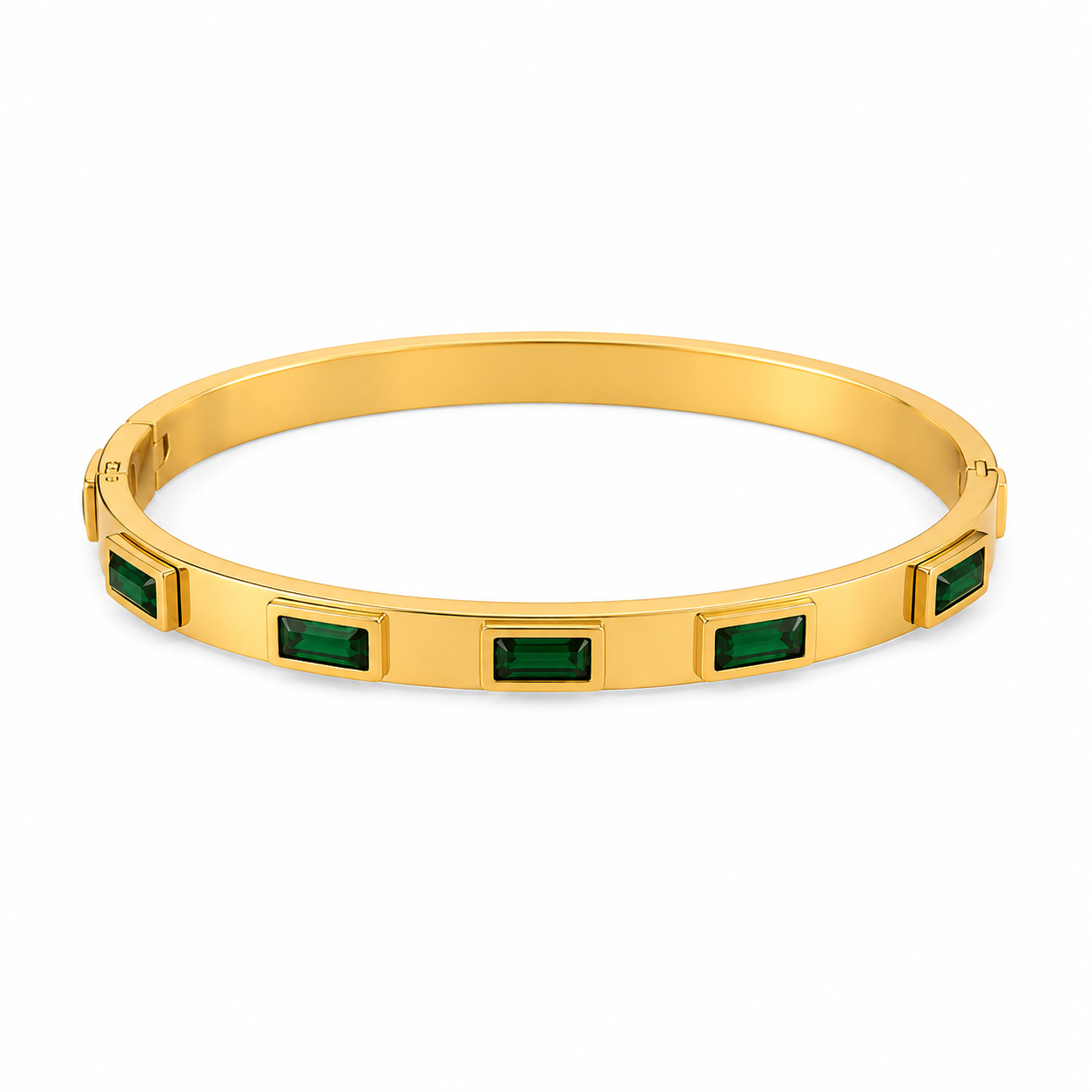 Emerald Luxe Lock Bangle