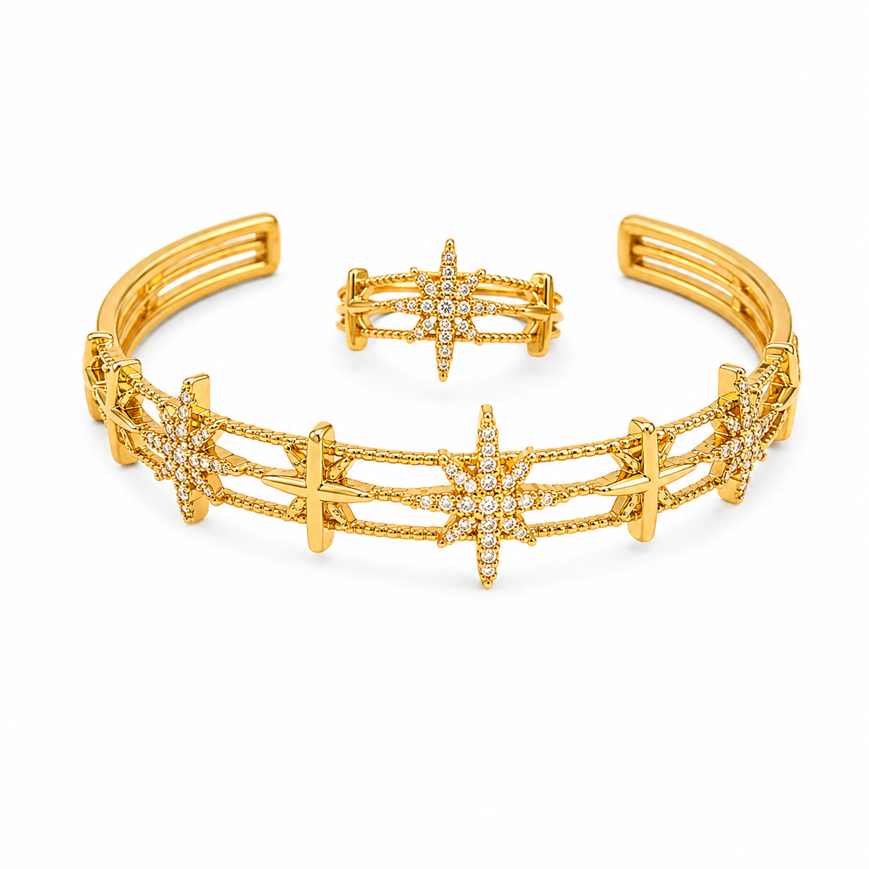 Star Adjustable Cuff & Ring Set