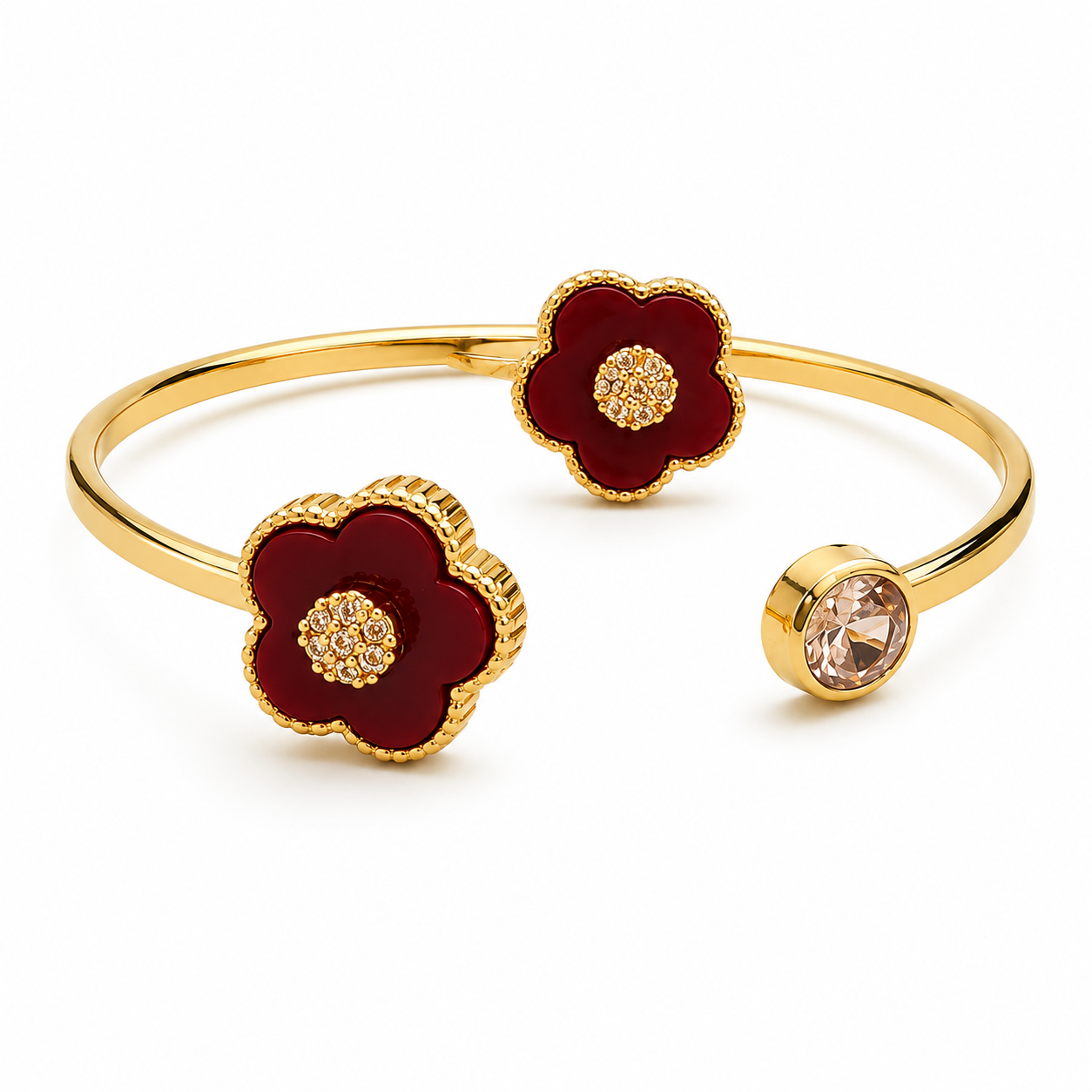 Ruby Bloom Cuff Bracelet