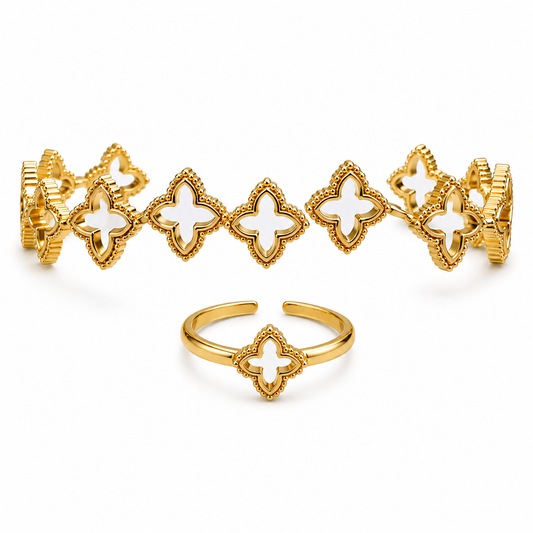 Clover Elegance Bracelet & Ring Set