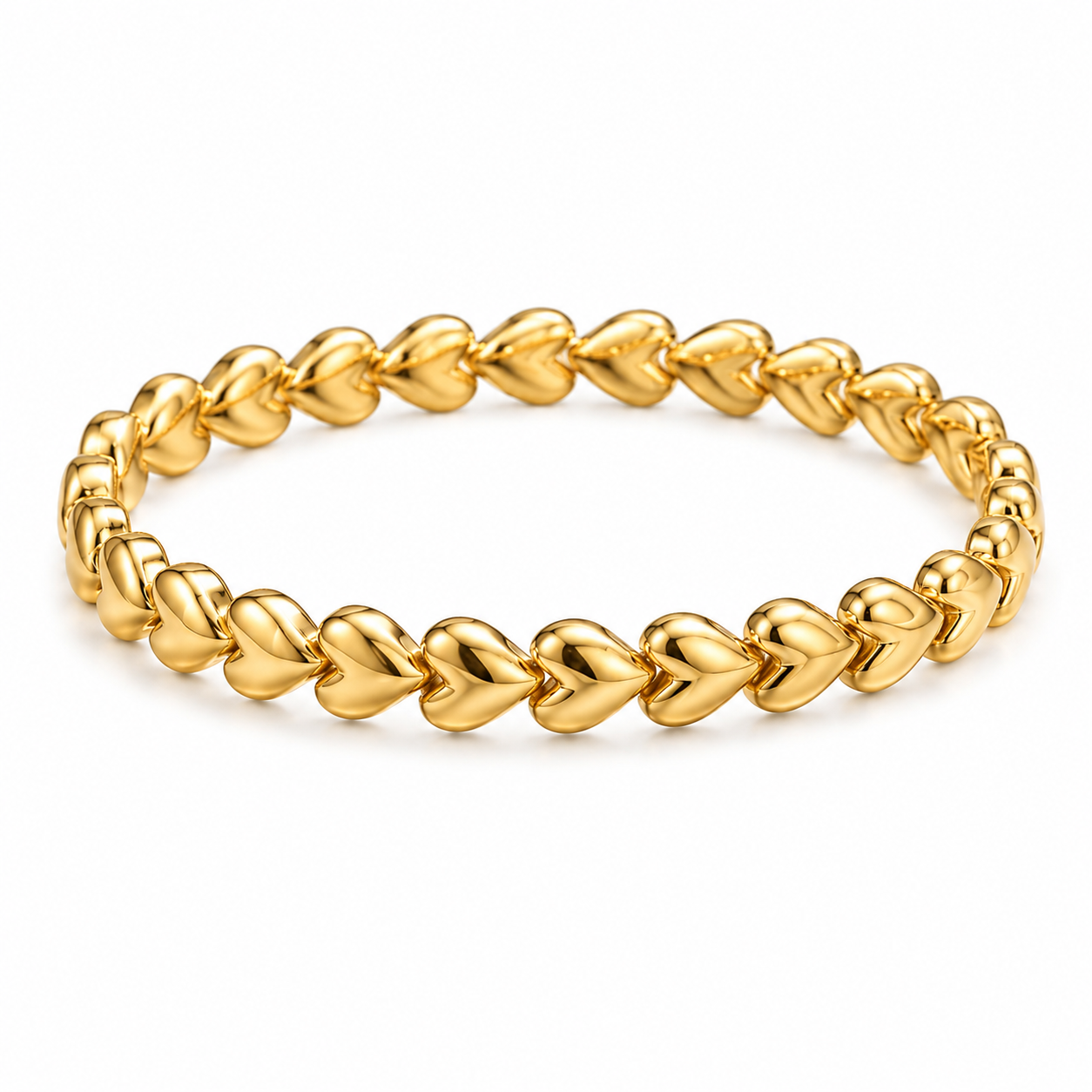 Heart Link Lock Bangle